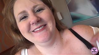 Smiley fat MILF Adara Star fucks young boy